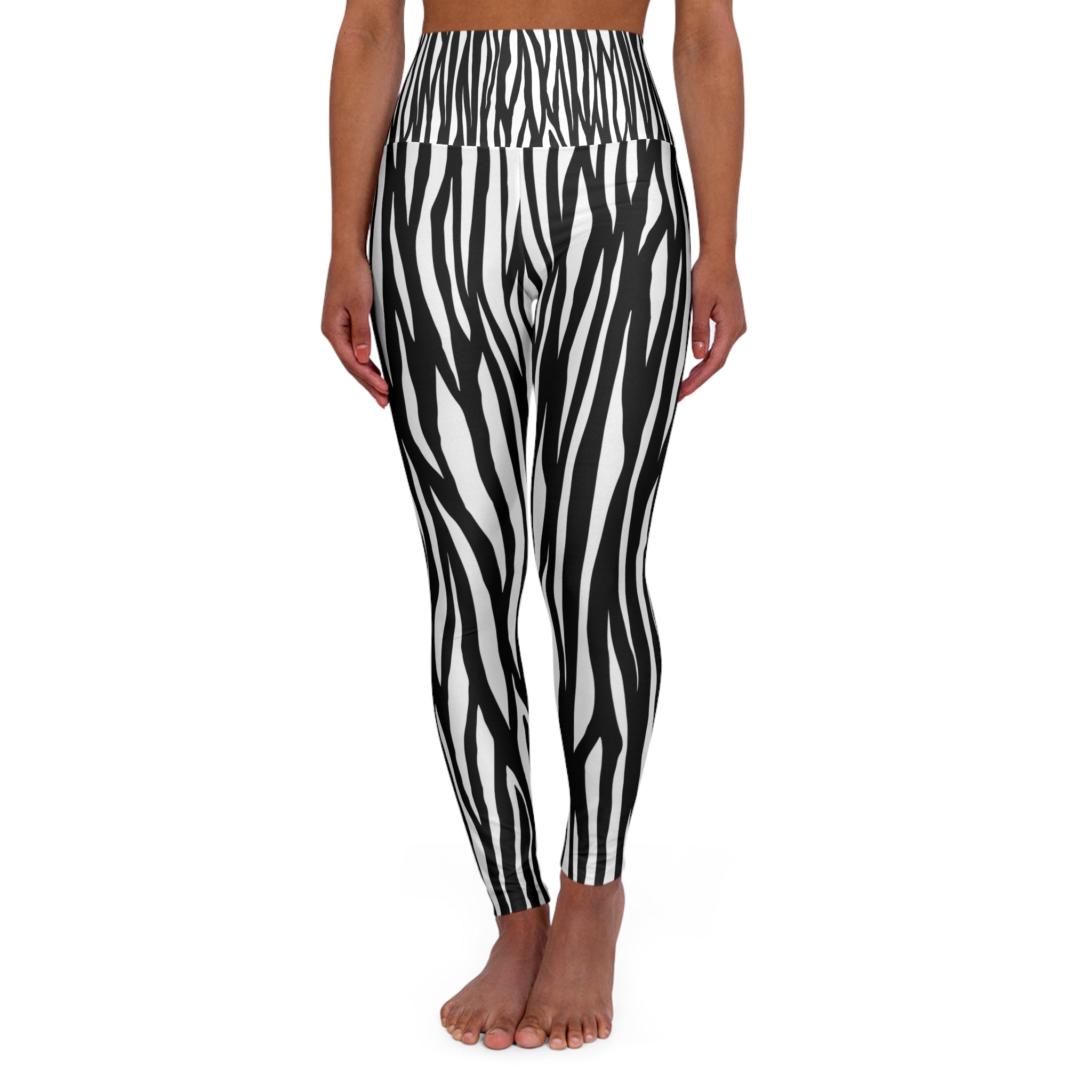 Zebra Print High Waisted Yoga Leggings - Stylish Activewear for Fitness Enthusiasts